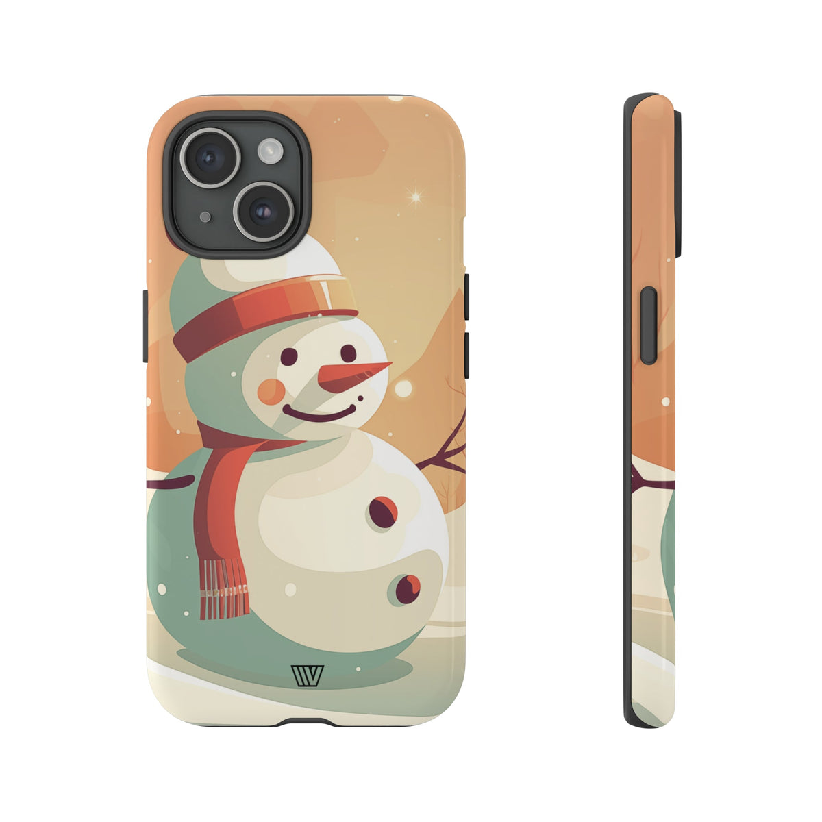 Tough Phone Case Impact Resistant Polycarbonate Dual-Layer SUNSET SNOWMAN