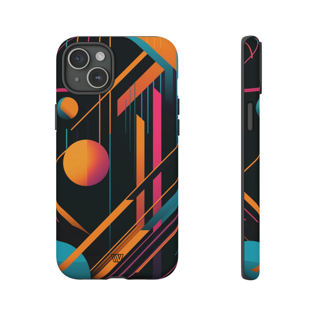 Tough Phone Case Dual-Layer Impact Resistant BOLD RETRO LINES