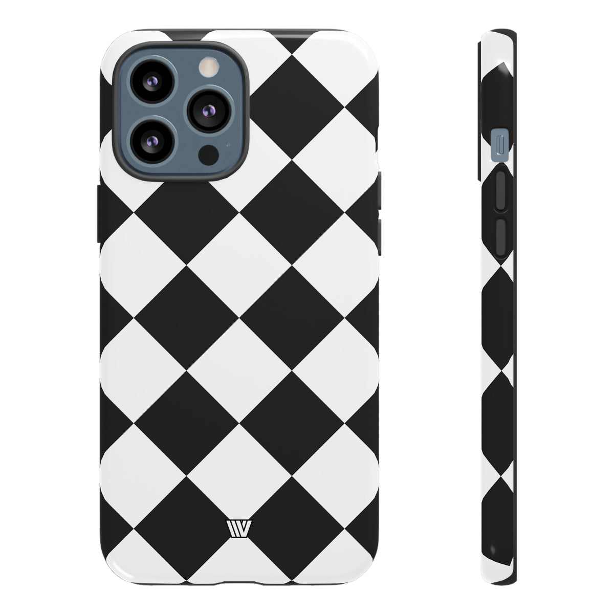 Black & White Diamond Tough Phone Case Dual-layer Protection