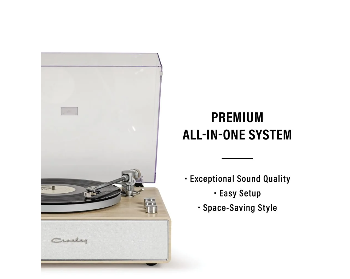 Crosley Stave CR6046A 2-Speed Belt-Drive Turntable - Natural Wood - Bluetooth In/Out