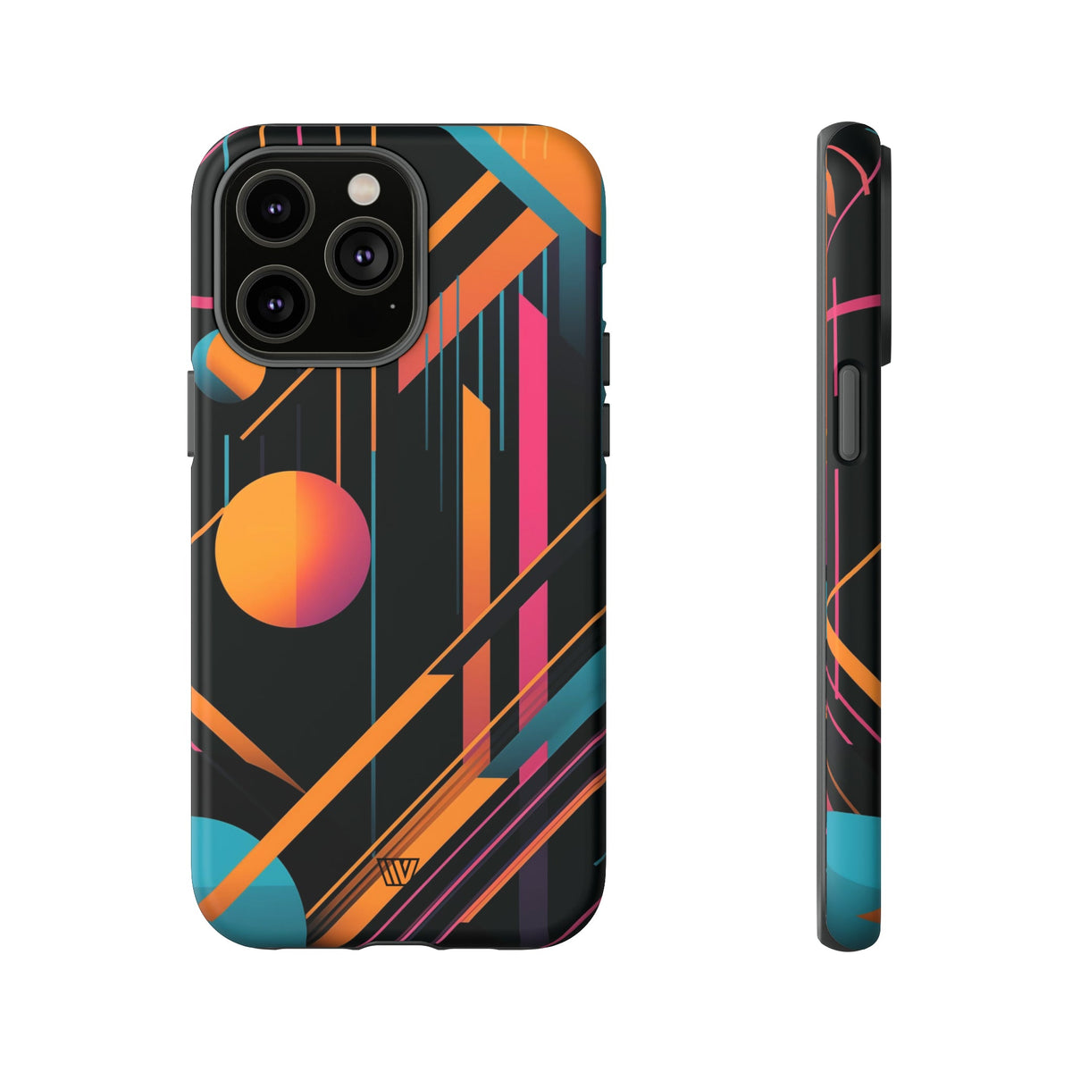 Tough Phone Case Dual-Layer Impact Resistant BOLD RETRO LINES