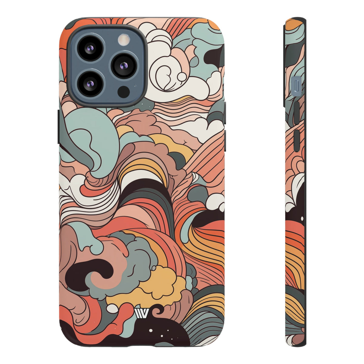 Abstract Doodle Clouds Tough Phone Case