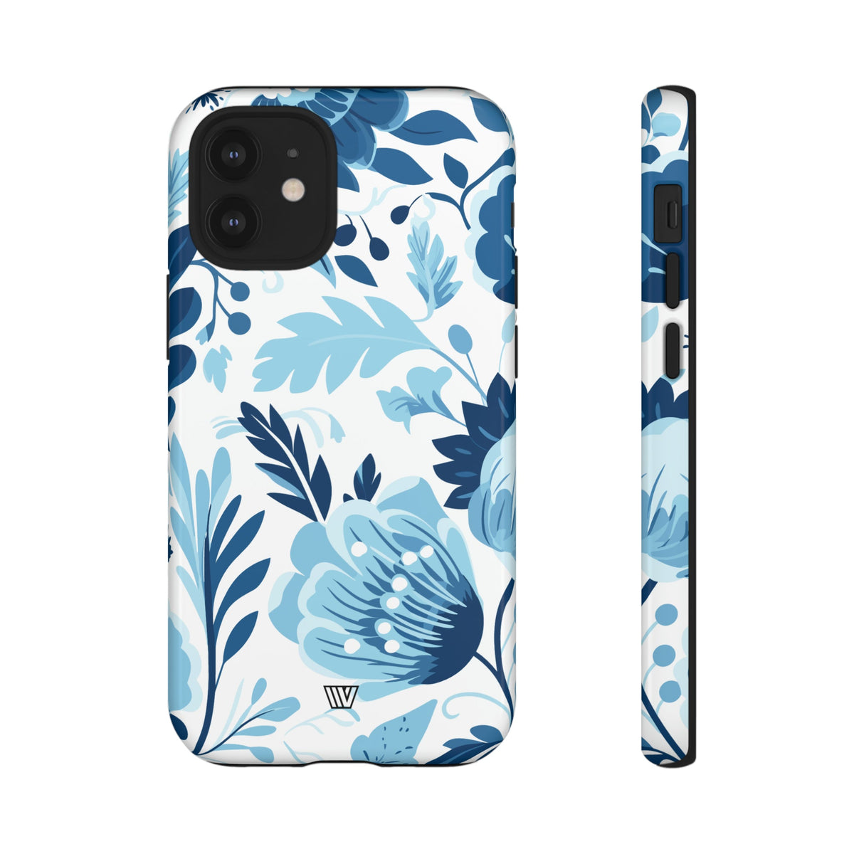 Blue White Flowers Tough Phone Case