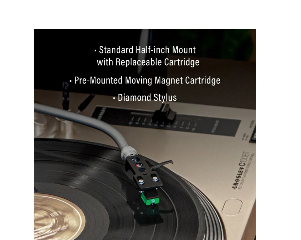 Crosley C100BT 2-Speed Bluetooth Turntable Record Player- Black-NEW