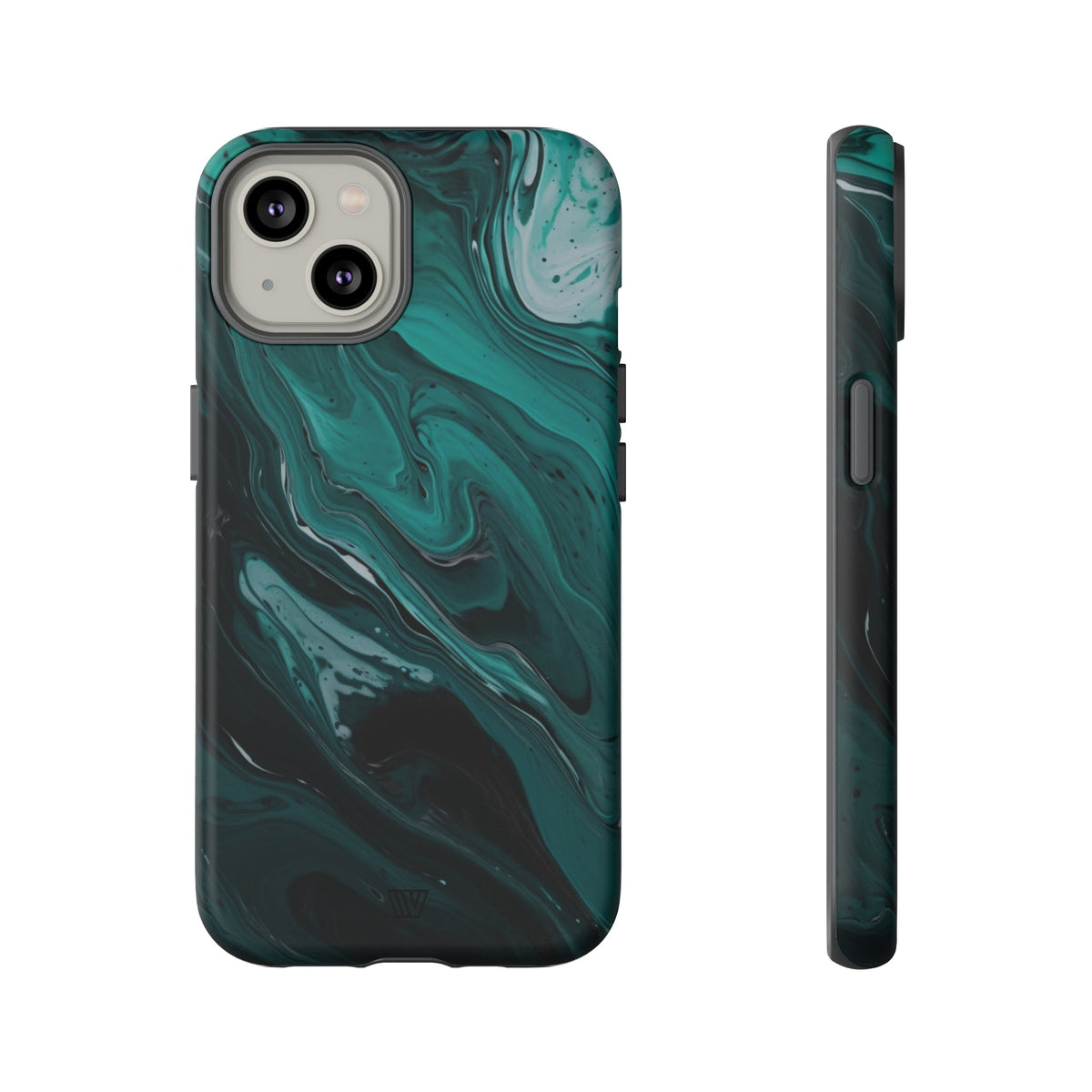 Teal Paint Swirl Tough Phone Case