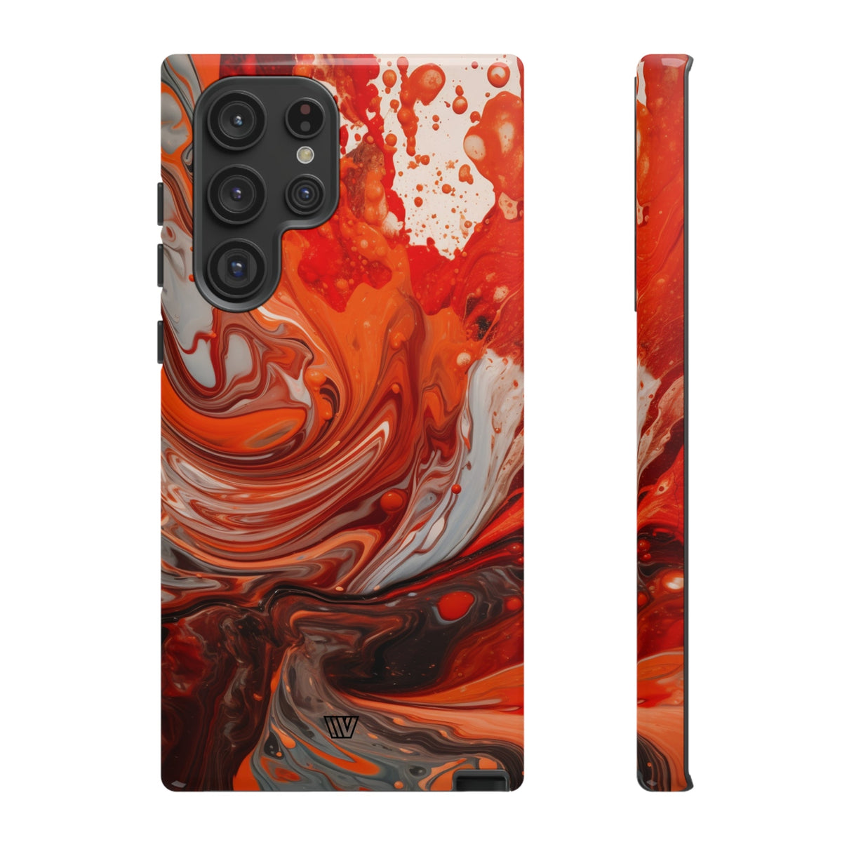 White Fire Paint Swirl Tough Phone Case