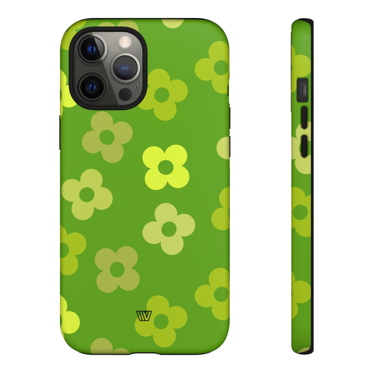 Green Retro Flowers Tough Phone Case