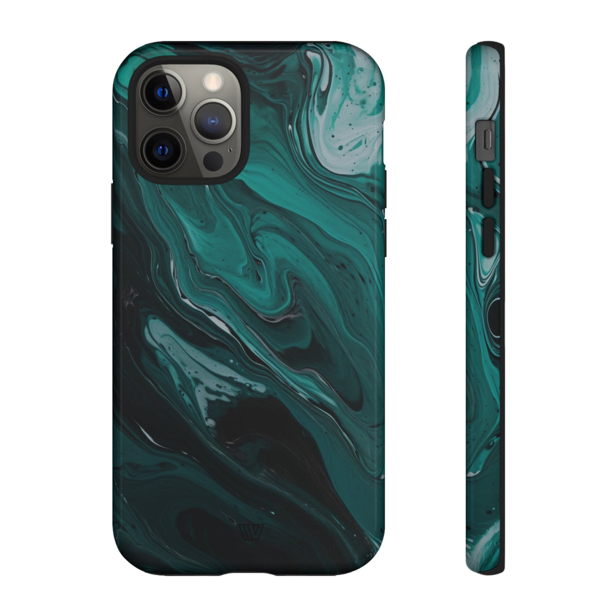 Teal Paint Swirl Tough Phone Case