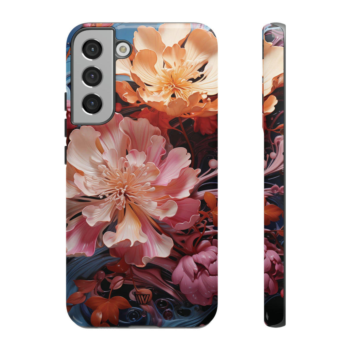 Paint Swirl Flowers Tough Phone Case
