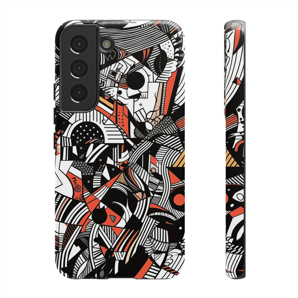 Abstract Doodle Tough Phone Case Dual-Layer Protection