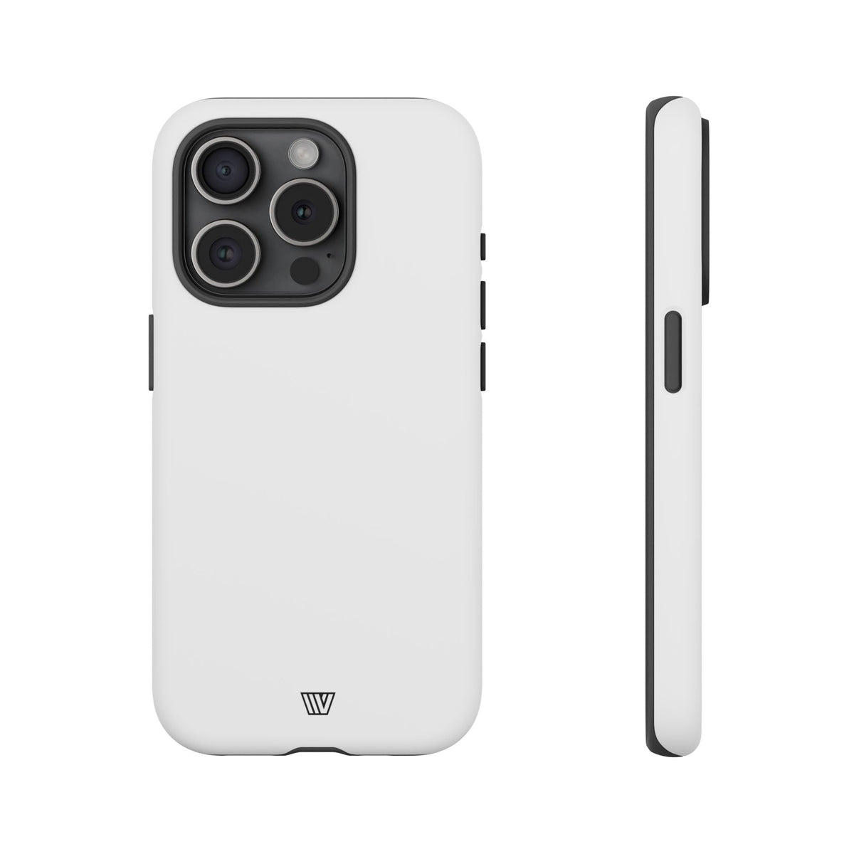 All White Tough Phone Case Protective Dual-Layer Polycarbonate Shell