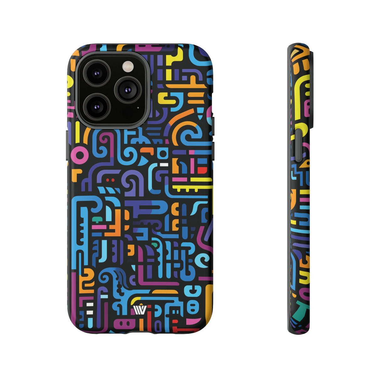 Tough Phone Case Dual-Layer Impact Resistant NEON GLYPHS