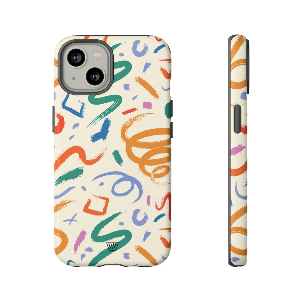 Doodle Brush Strokes Tough Phone Case