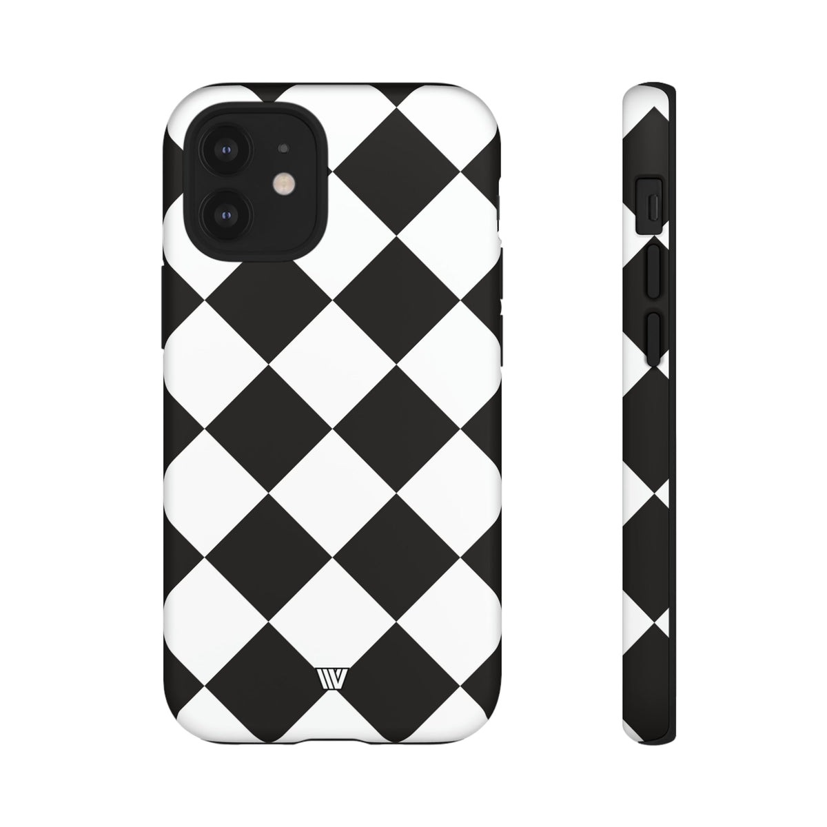 Black & White Diamond Tough Phone Case Dual-layer Protection