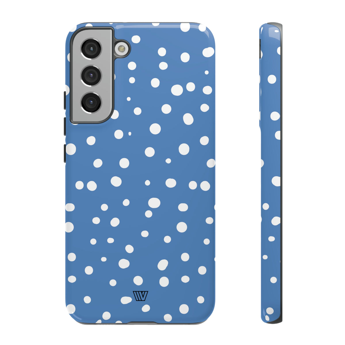 Dusty Blue Dots Tough Phone Case Dual-Layer Protection