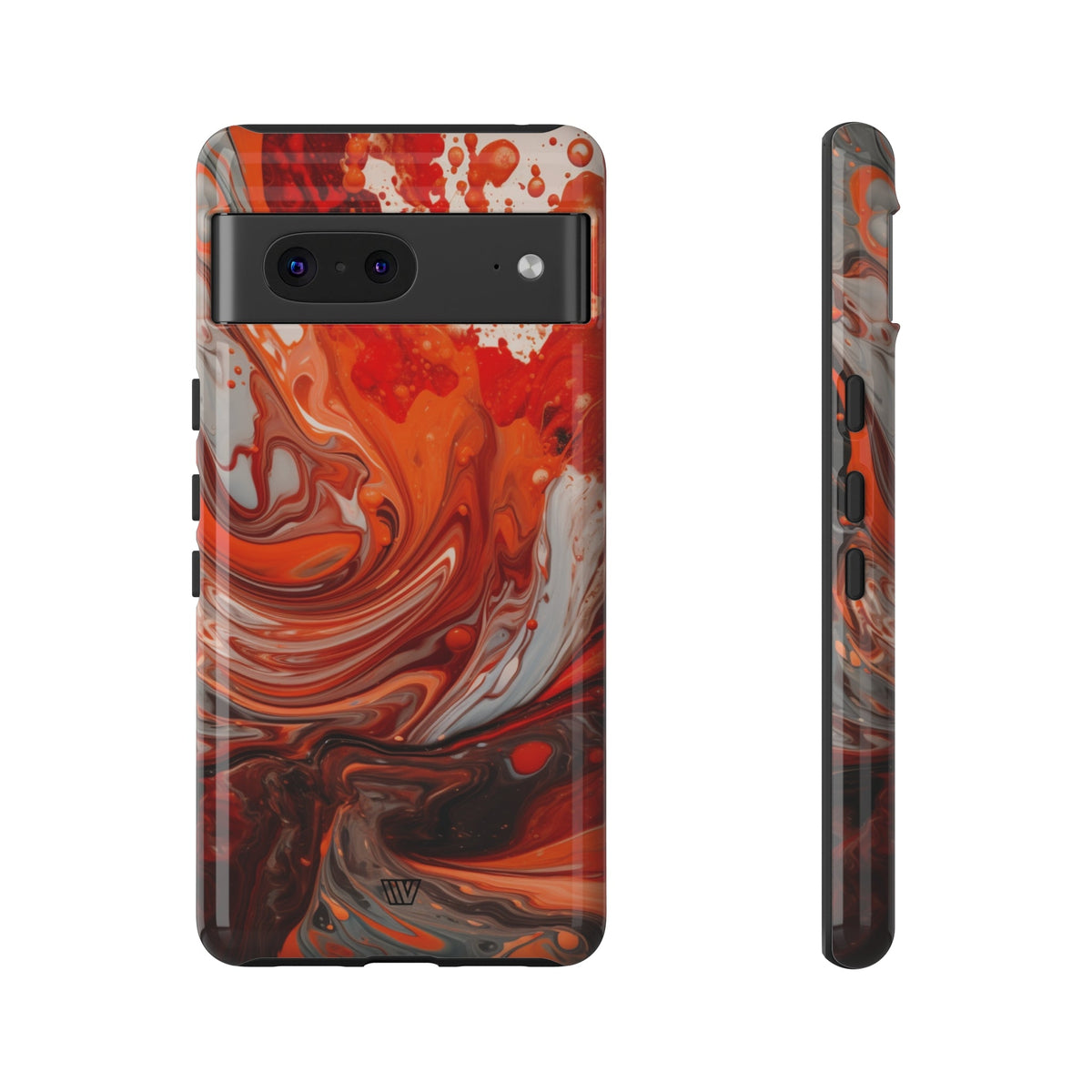 White Fire Paint Swirl Tough Phone Case