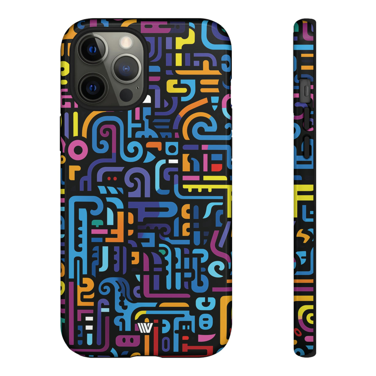 Tough Phone Case Dual-Layer Impact Resistant NEON GLYPHS