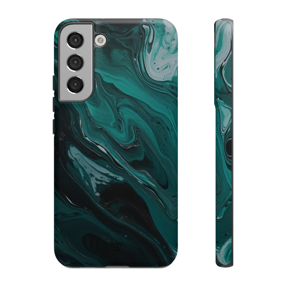 Teal Paint Swirl Tough Phone Case