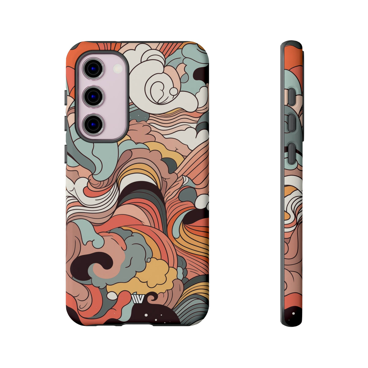Abstract Doodle Clouds Tough Phone Case