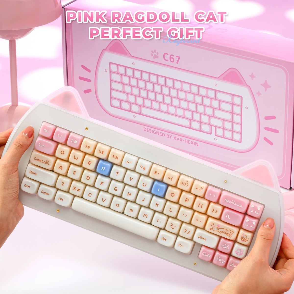 XVX AcriCat Wireless Acrylic Mechanical Keyboard C67 Model