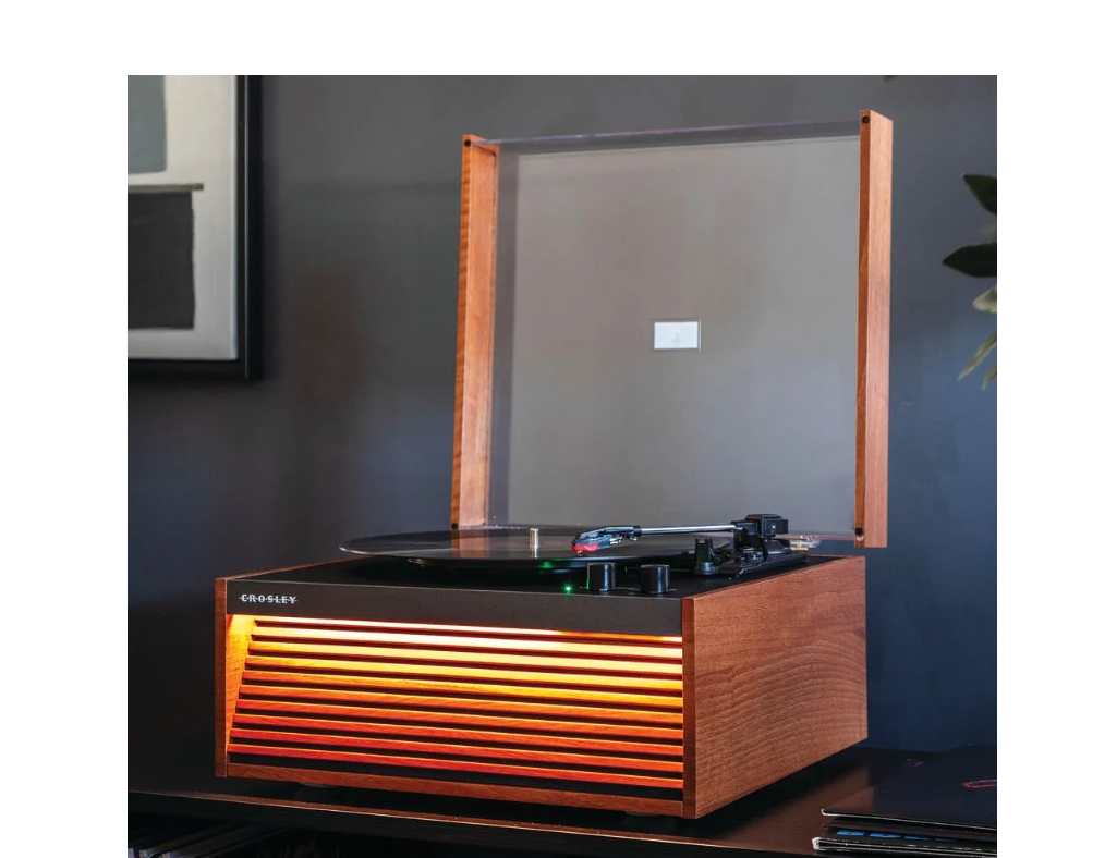 Crosley CR6237A Dean 3-Speed Bluetooth Record Player Natural With Legs-NEW