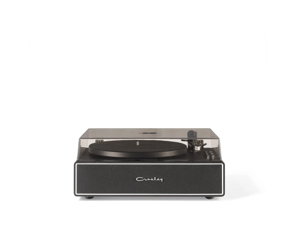 Crosley CR6046A Stave Bluetooth Turntable with Built-in Speakers, Black-NEW