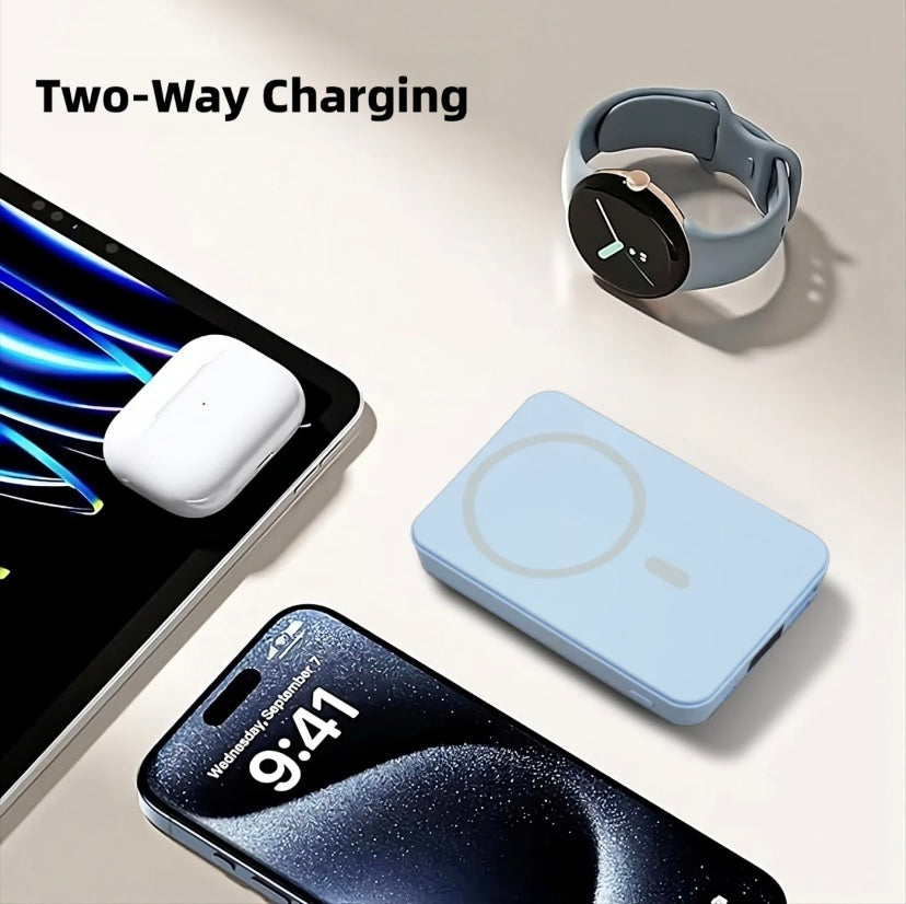 Power Bank Magnetic Portable Wireless FastCharger 10000mAh Type-C Cable LED Display 22.5W PD Fast Charging LightingMag-Safe Battery Pack For iPhone 15 14 13 12 Mini Pro Pro Max Devices Digital