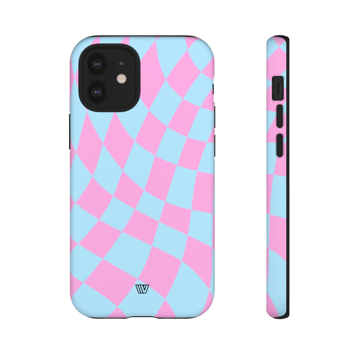 Blue Pink Curvy Checkerboard Tough Phone Case Trovvve