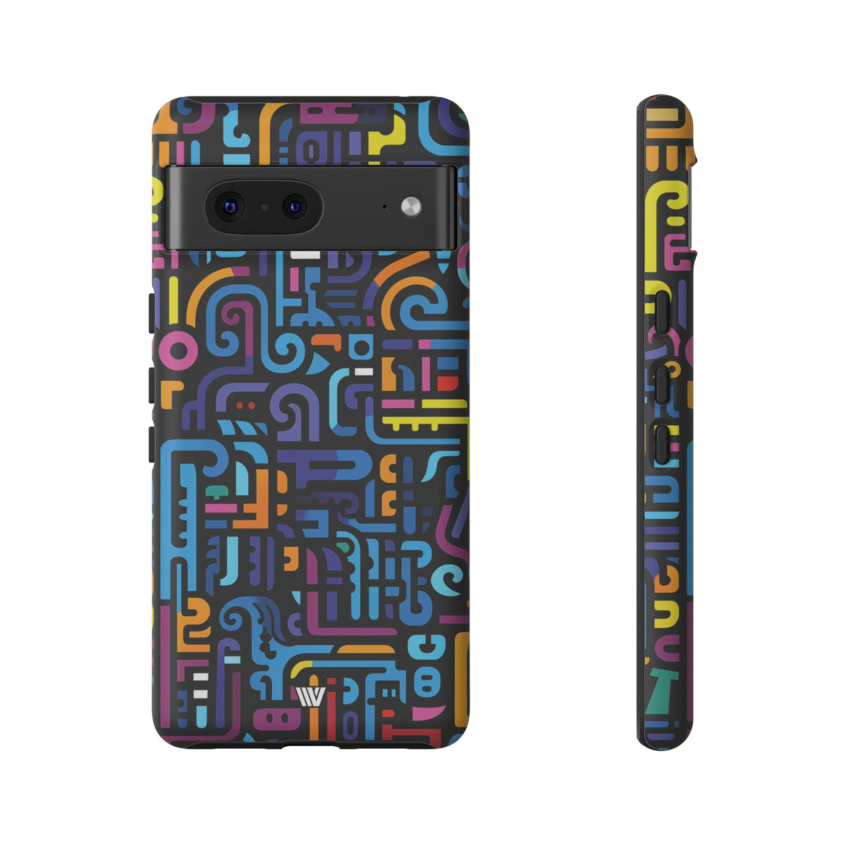 Tough Phone Case Dual-Layer Impact Resistant NEON GLYPHS