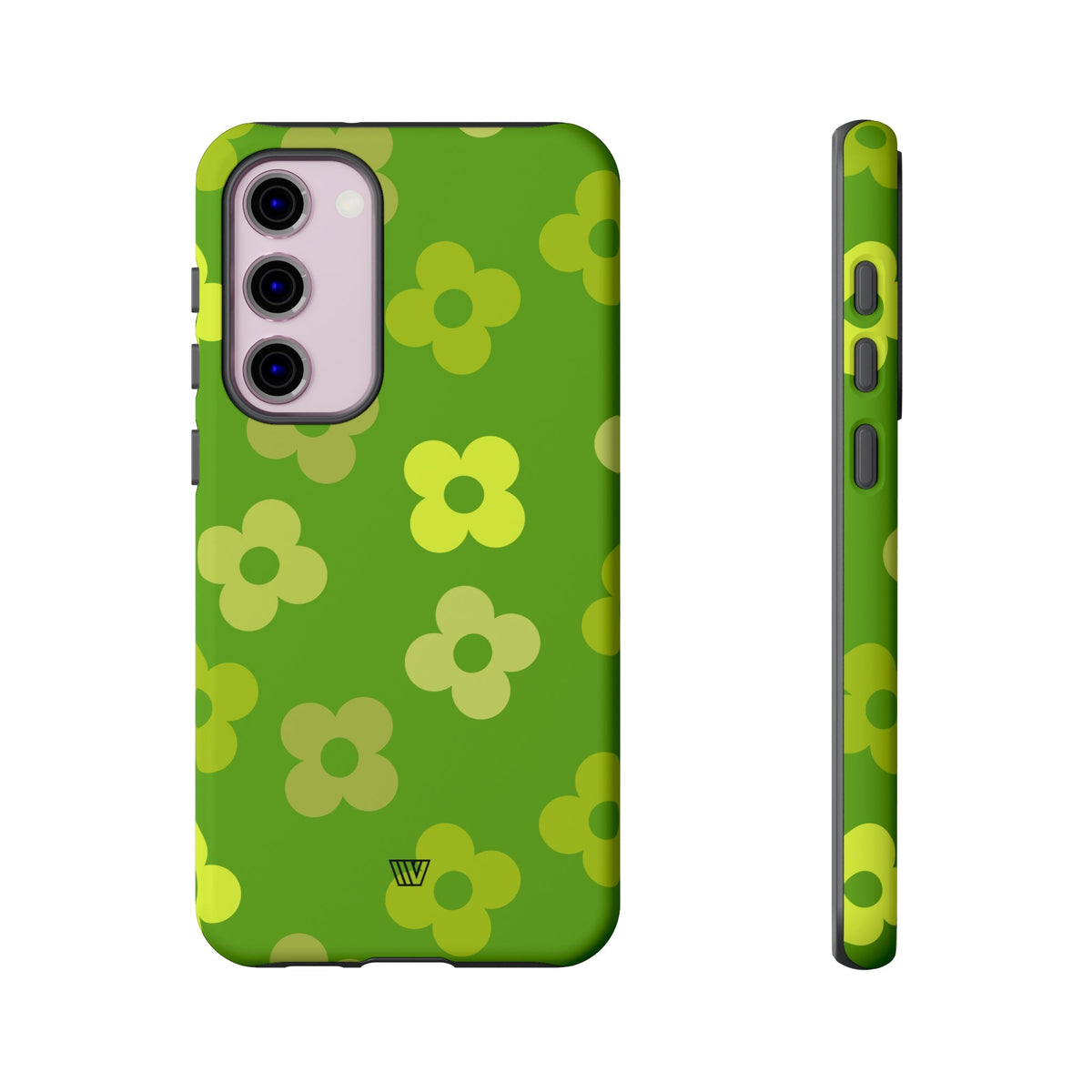 Green Retro Flowers Tough Phone Case