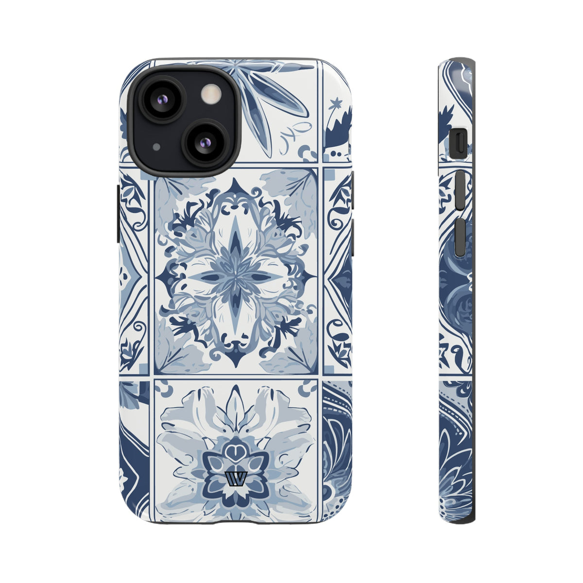 Blue White Tile Tough Impact-Resistant Phone Case