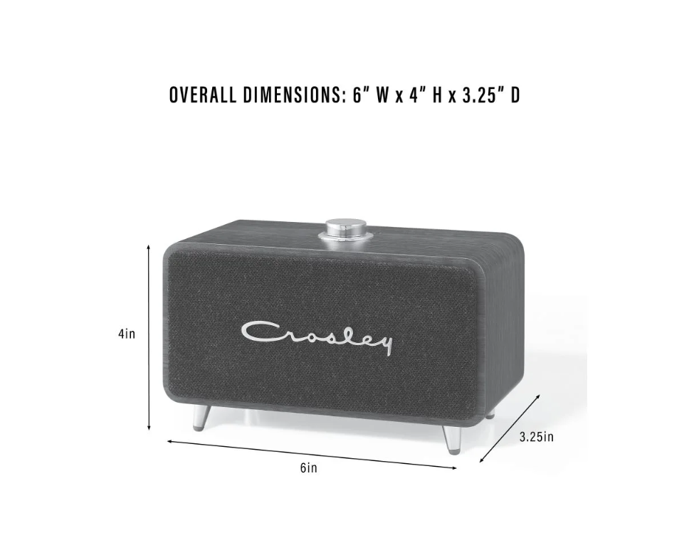Crosley CR3049A Stanza Portable Bluetooth Speaker -Walnut -NEW