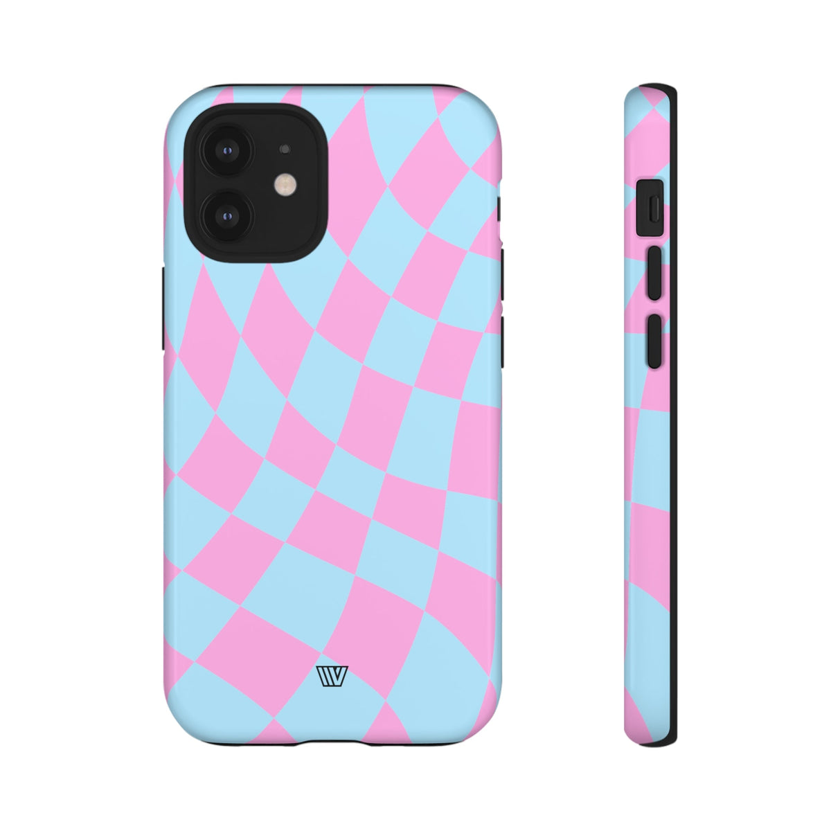 Blue Pink Curvy Checkerboard Tough Phone Case Trovvve