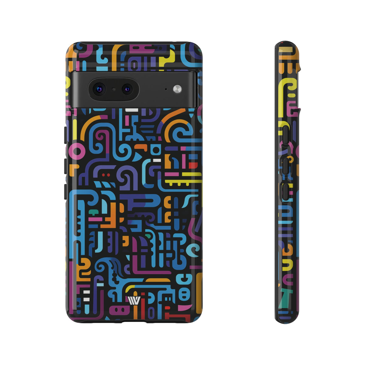 Tough Phone Case Dual-Layer Impact Resistant NEON GLYPHS