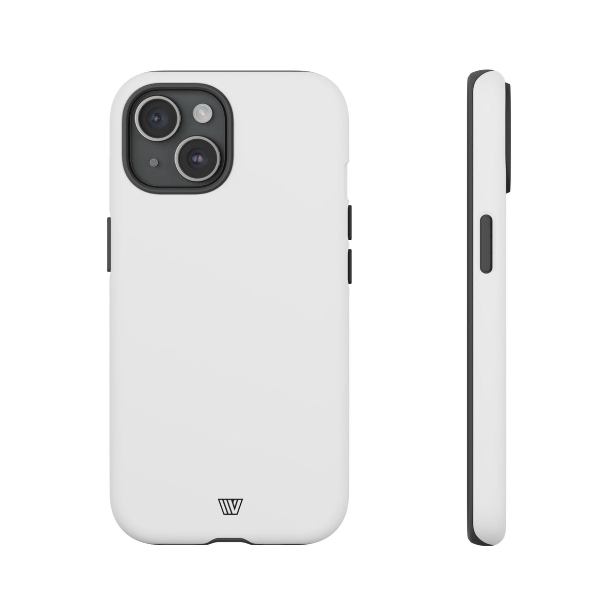 All White Tough Phone Case Protective Dual-Layer Polycarbonate Shell