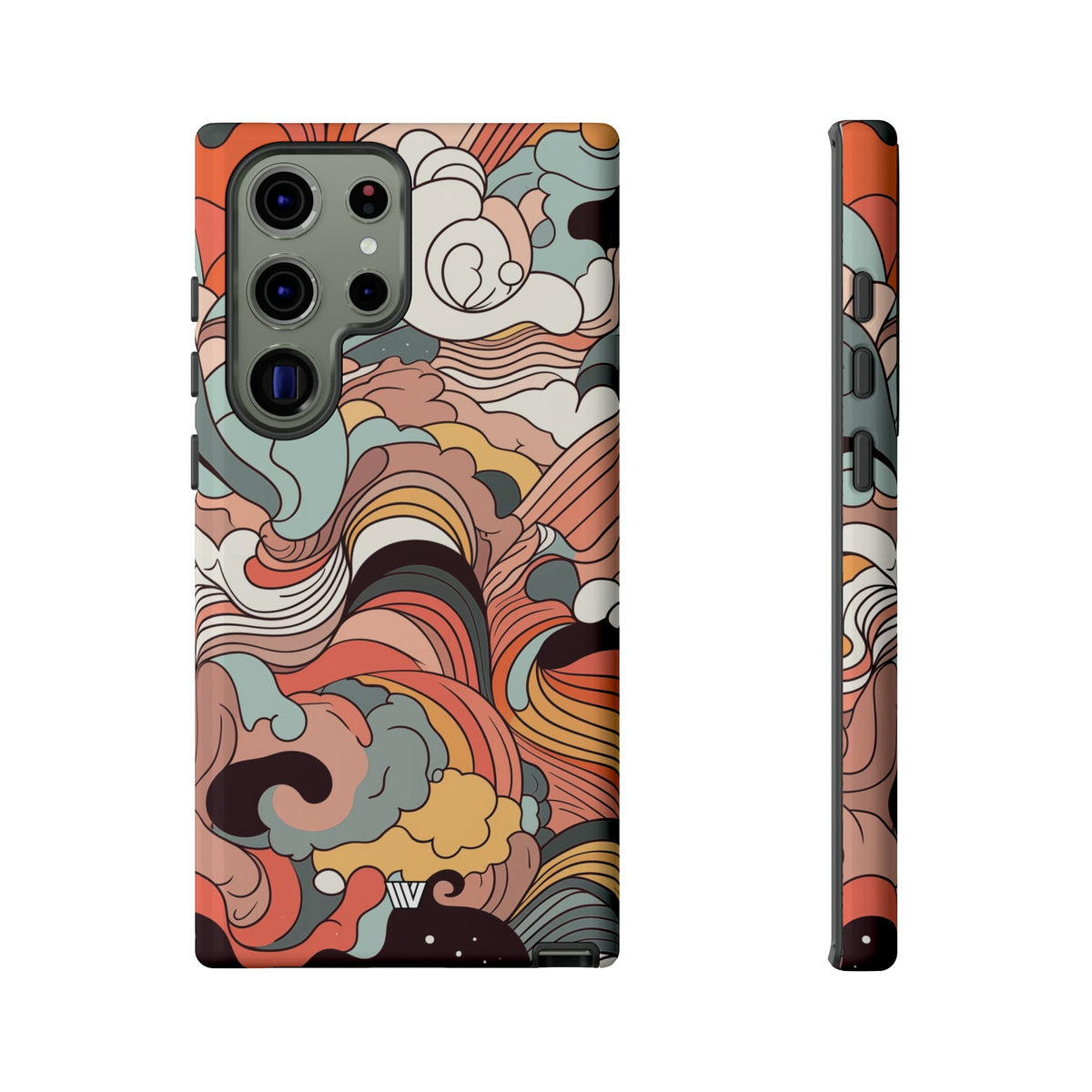 Abstract Doodle Clouds Tough Phone Case