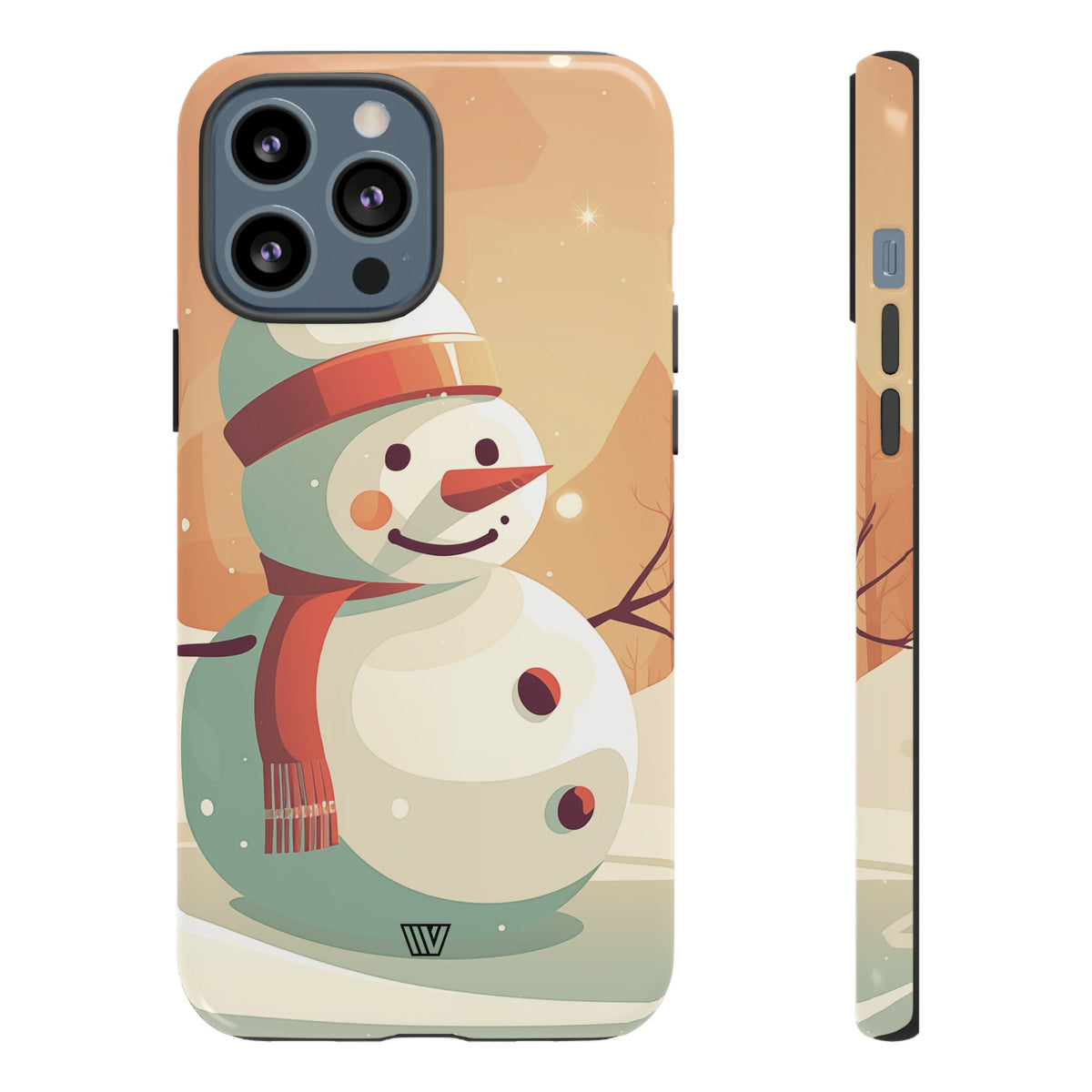 Tough Phone Case Impact Resistant Polycarbonate Dual-Layer SUNSET SNOWMAN