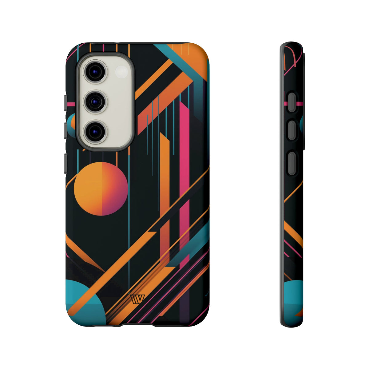 Tough Phone Case Dual-Layer Impact Resistant BOLD RETRO LINES