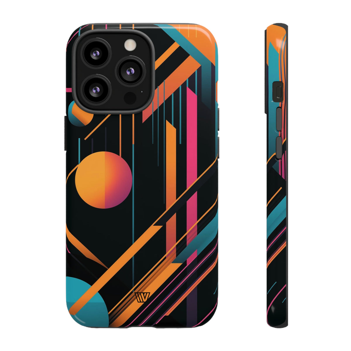 Tough Phone Case Dual-Layer Impact Resistant BOLD RETRO LINES