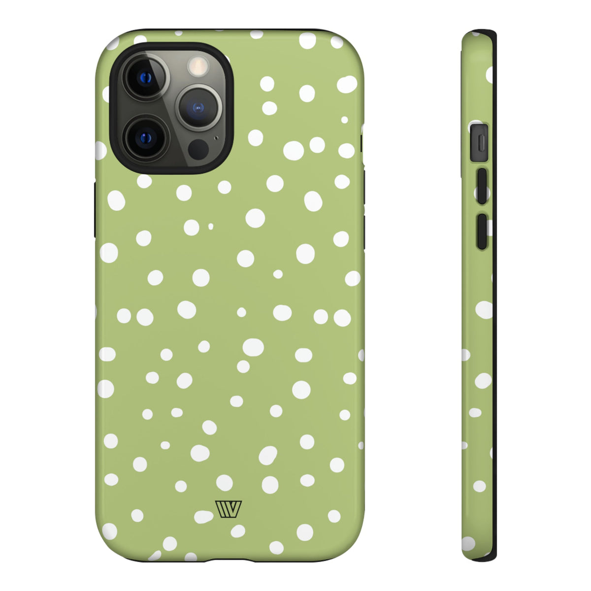 Tough Phone Case Dual-Layer Protection PALE OLIVE DOTS