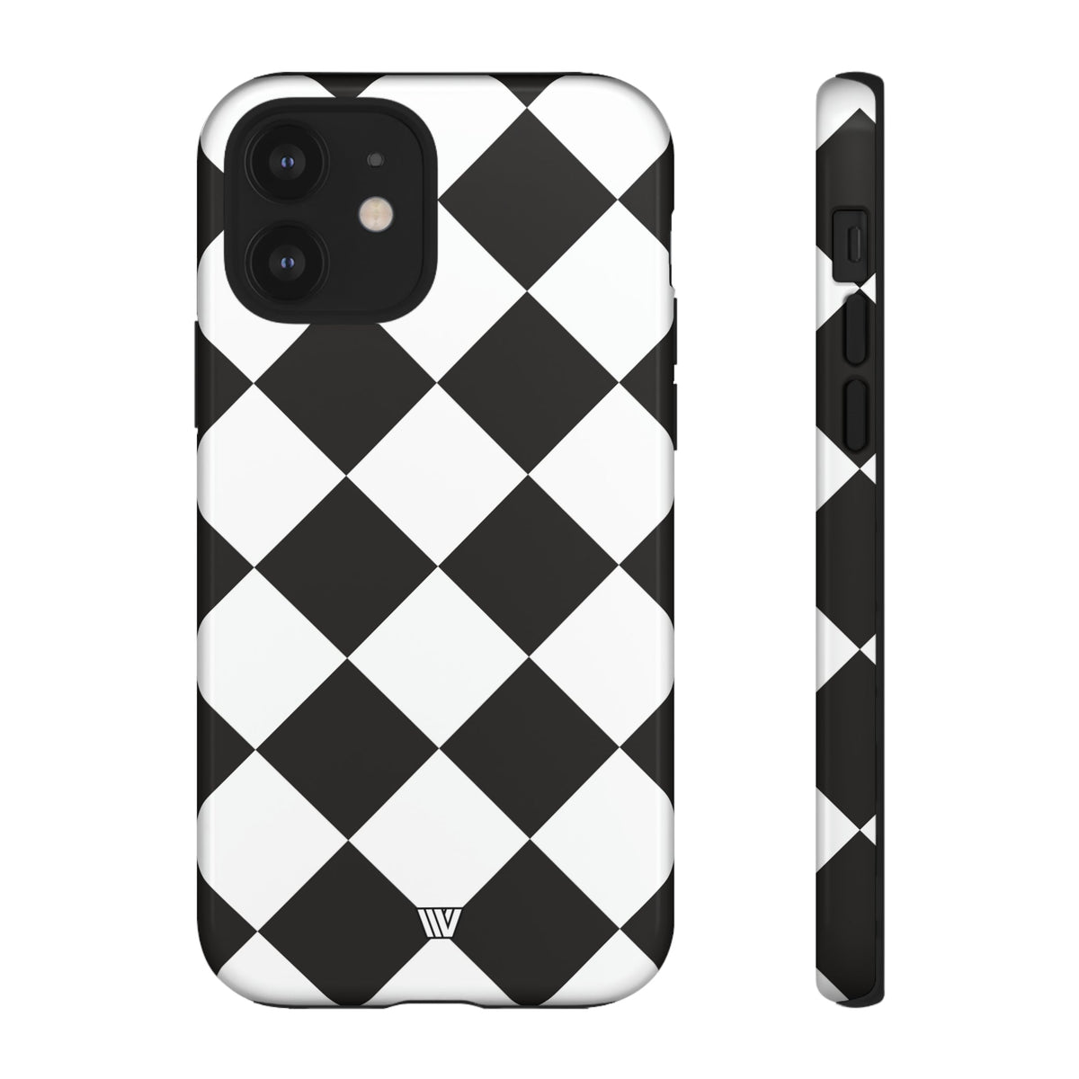 Black & White Diamond Tough Phone Case Dual-layer Protection