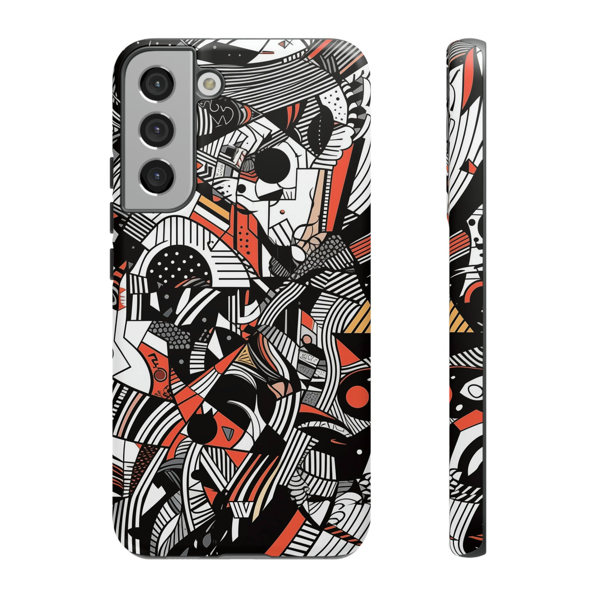 Abstract Doodle Tough Phone Case Dual-Layer Protection