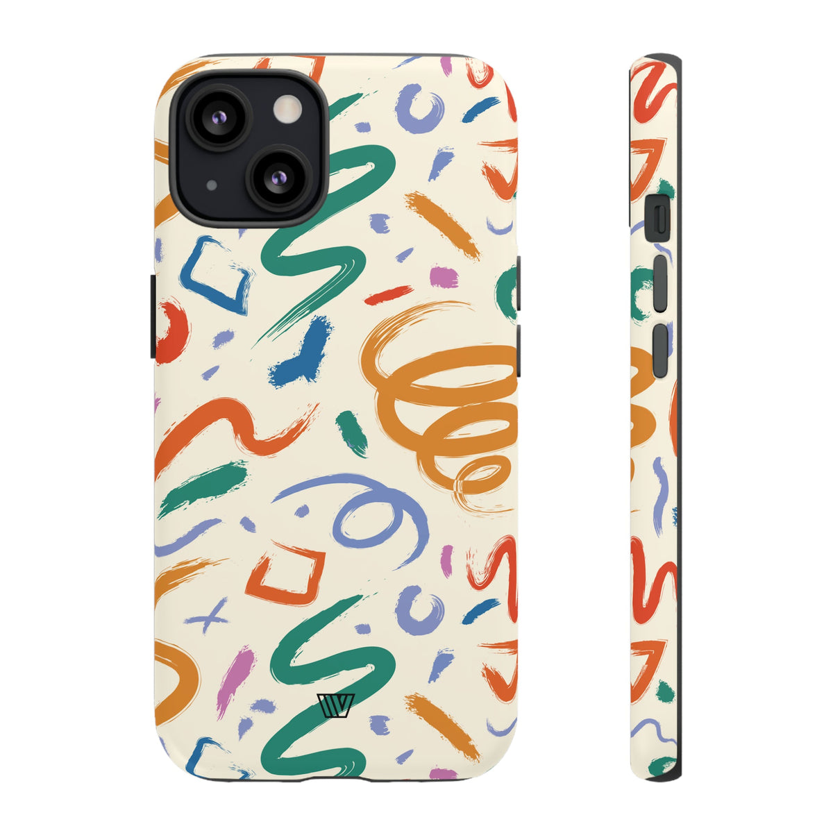 Doodle Brush Strokes Tough Phone Case