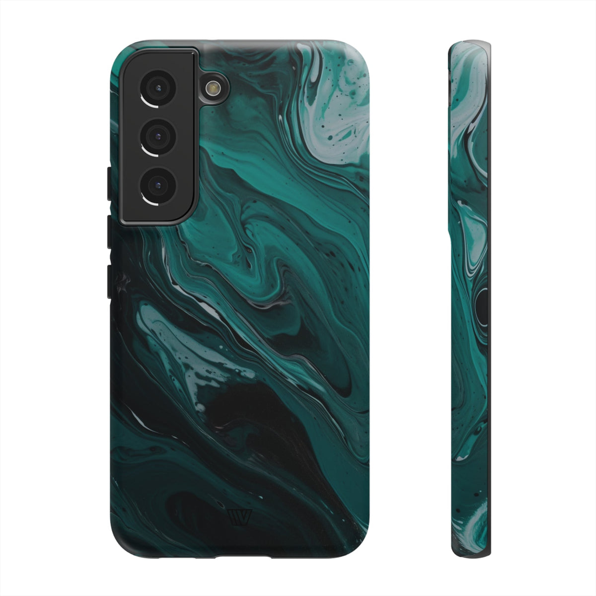 Teal Paint Swirl Tough Phone Case