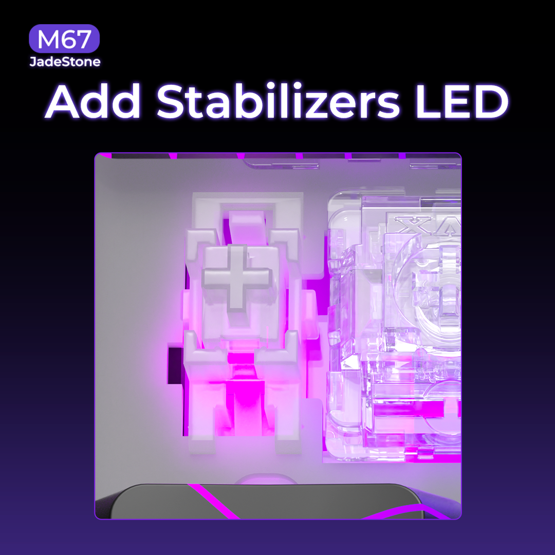 XVX M67 JadeStone Interstellar Black RGB Mechanical Keyboard 65% Layout