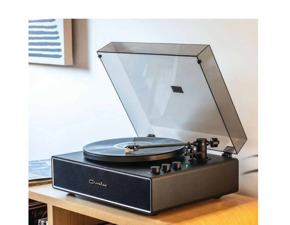 Crosley CR6046A Stave Bluetooth Turntable with Built-in Speakers, Black-NEW