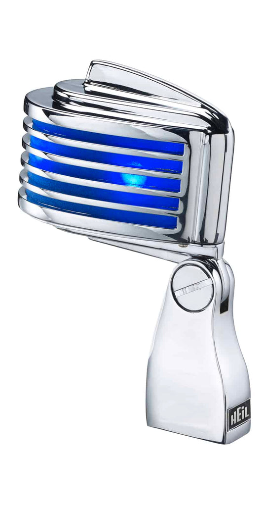 Heil Sound the Fine Dynamic Retro Style Microphone, Chrome body, Blue LED -NEW
