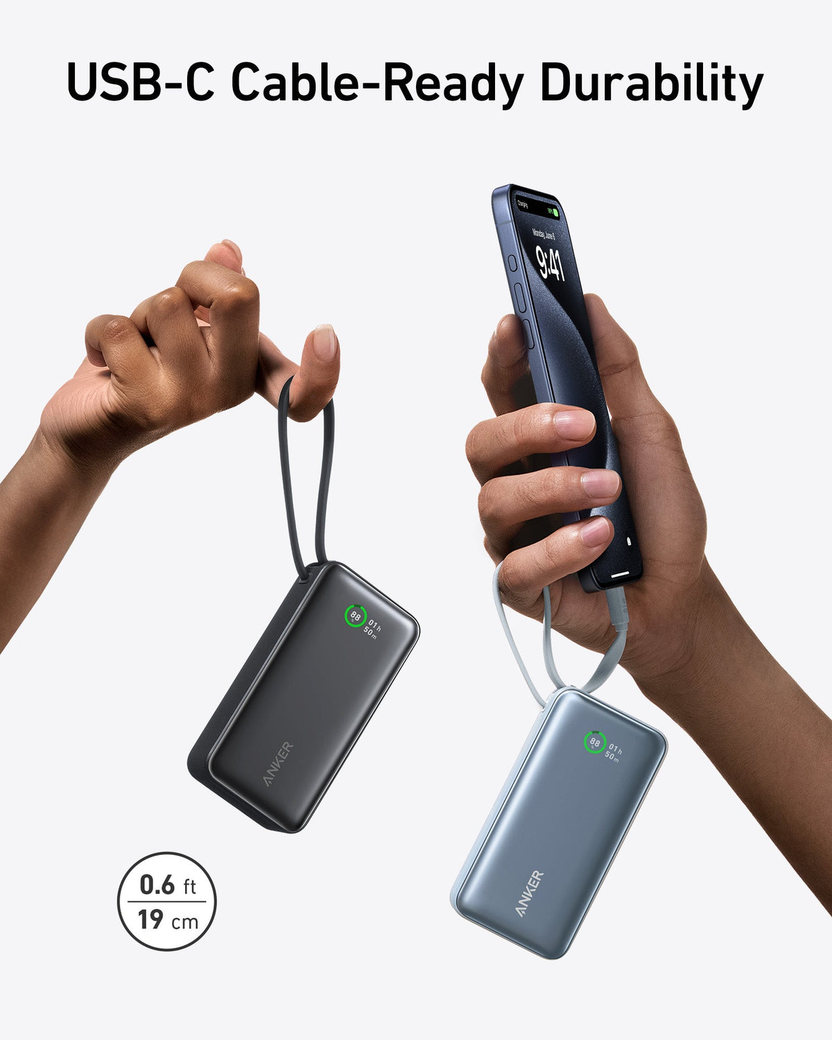 Anker Nano 30W Power Bank with Built-In USB-C Cable