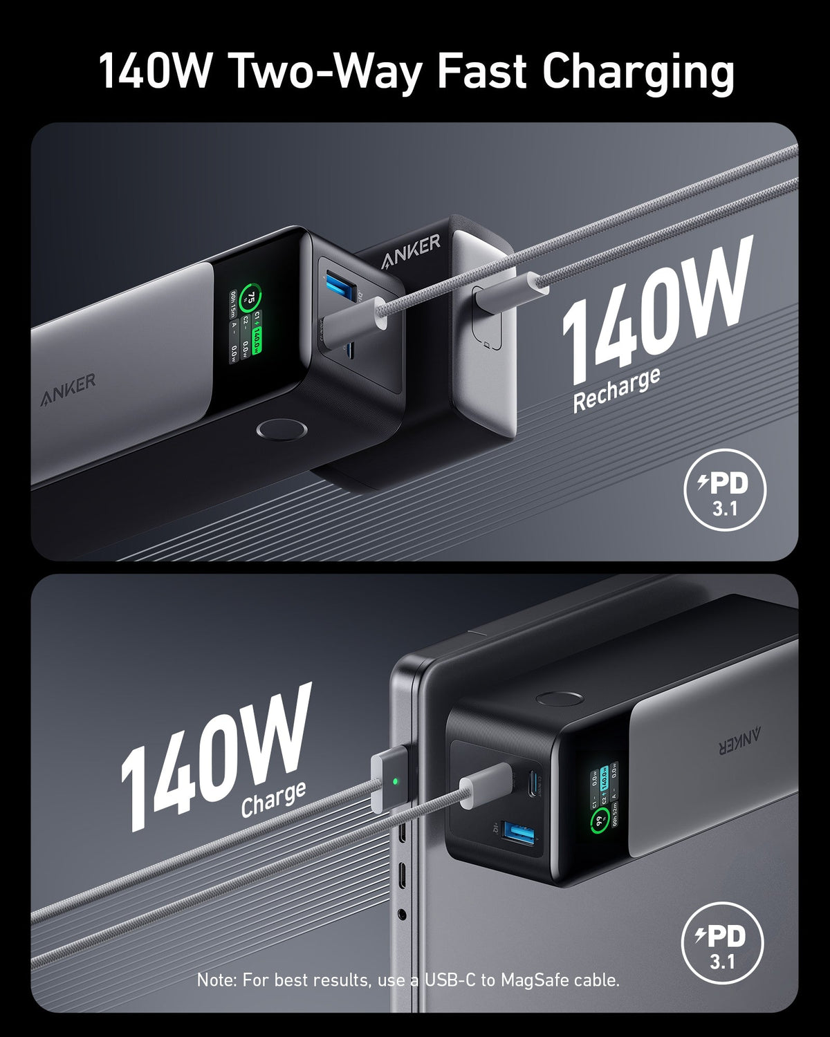 Anker 24,000mAh Power Delivery 3.1 Power Bank PowerCore 24K