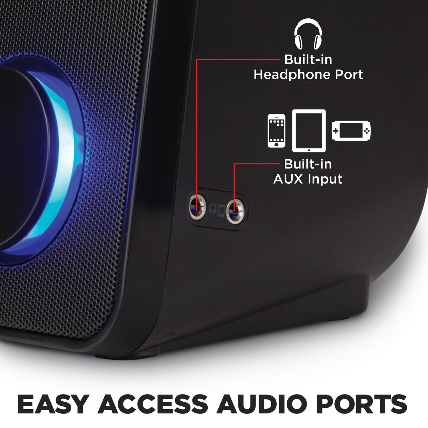 GOgroove USB-Powered 2-Way Speakers SonaVERSE UB2 (Blackout)